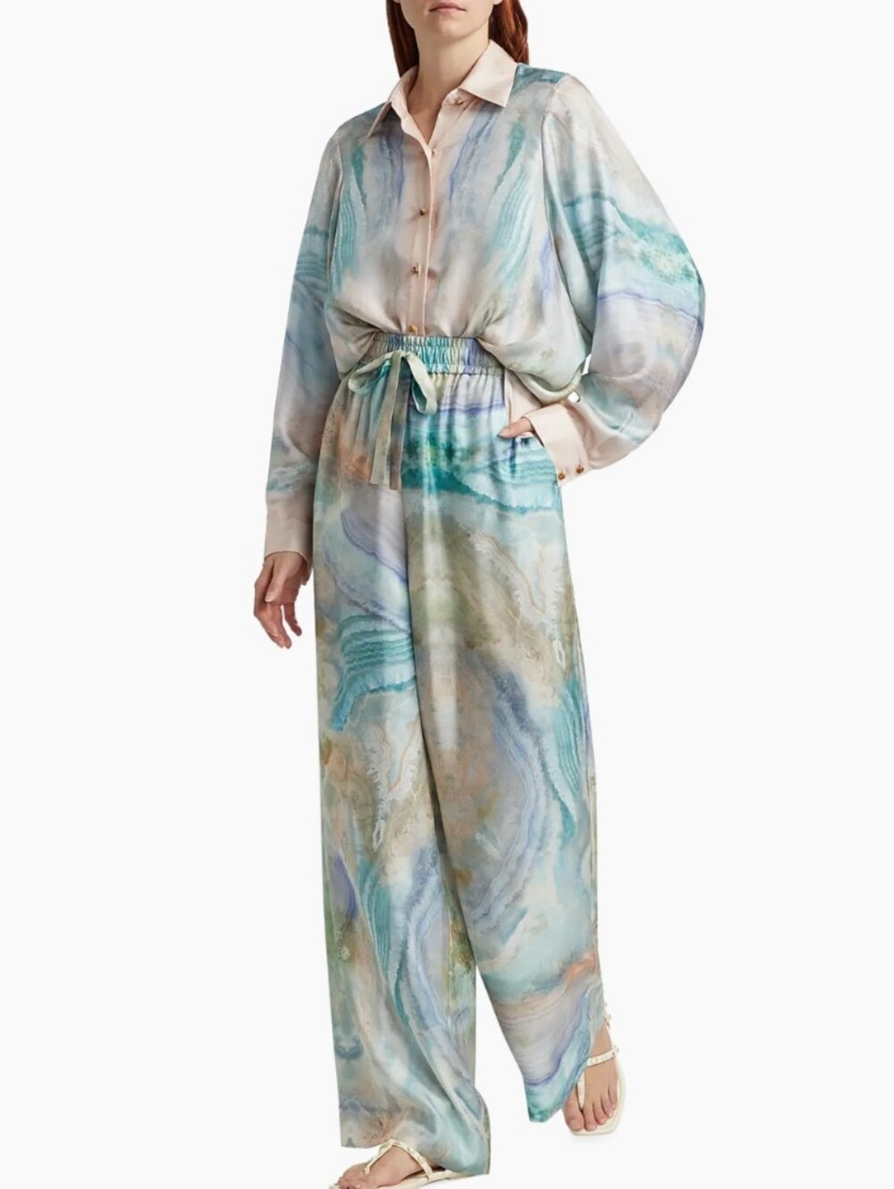 Zimmermann Wide-Leg Illuminate Track Silk Pants - Picture 9 of 13